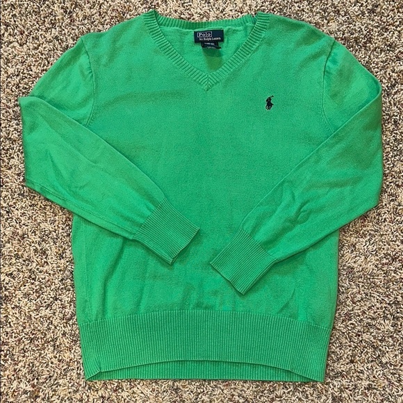 Polo Ralph Lauren Other - Boys/Kids Polo by Ralph Lauren Green V-Neck Sweater Embroidered Size YM10-12